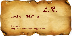 Locher Nóra névjegykártya