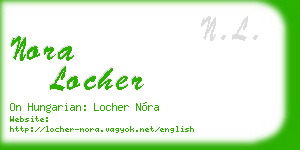 nora locher business card
