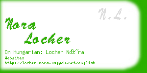 nora locher business card